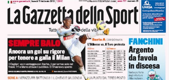 Rassegna stampa 11 febbraio 2013: le prime pagine di Gazzetta, Corriere e Tuttosport