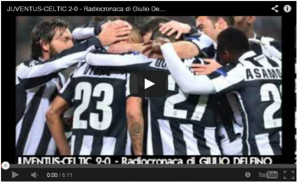 Juventus-Celtic 2-0 | Telecronaca di Paolino e Radiocronaca Radio Rai | Video