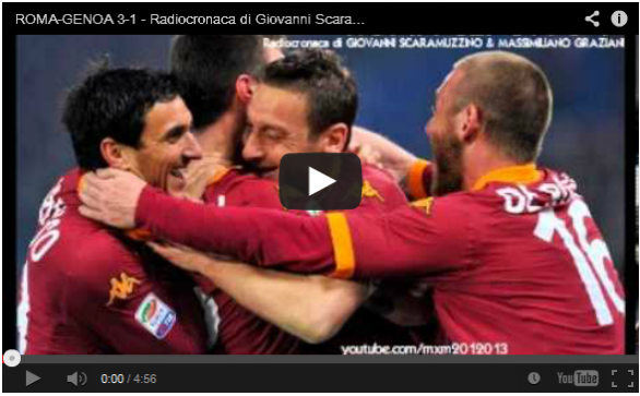 Roma-Genoa 3-1 | Telecronaca di Zampa e radiocronaca di Radio Rai | Video