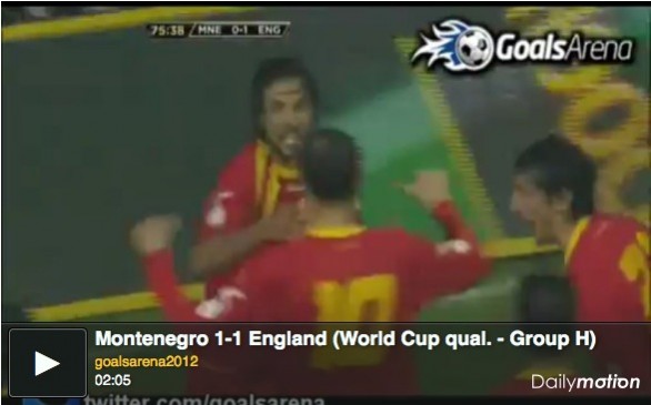 Montenegro &#8211; Inghilterra 1-1 | Highlights Qualificazione Brasile 2014 &#8211; Video Gol (Rooney, Damjanovic)