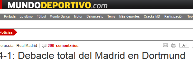 Borussia Dortmund-Real Madrid 4-1 | I titoli della stampa spagnola e tedesca | Foto