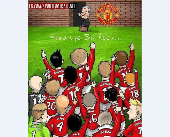 Ferguson lascia il Manchester United dopo 26 anni | La vignetta
