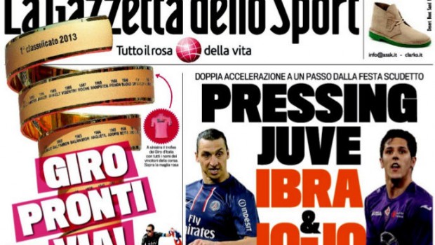 Rassegna stampa 4 maggio 2013: prime pagine di Gazzetta, Corriere e Tuttosport