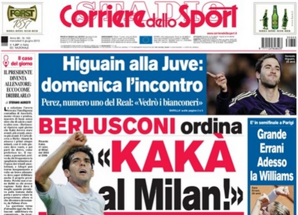 Rassegna stampa 5 giugno 2013: prime pagine di Gazzetta, Corriere e Tuttosport