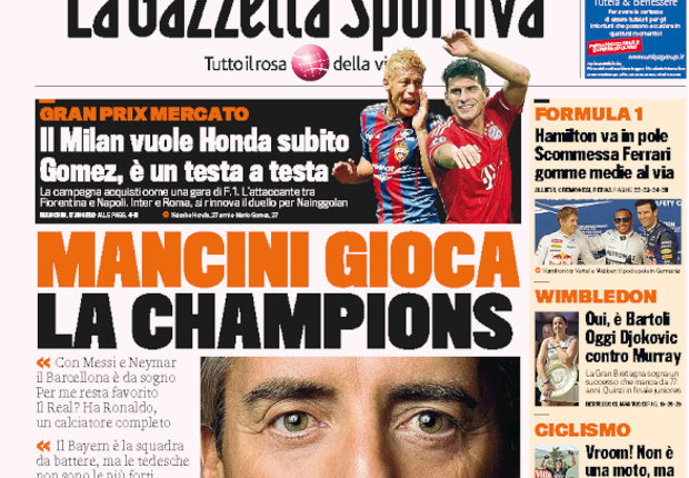 Rassegna stampa 7 luglio 2013: prime pagine di Gazzetta, Corriere e Tuttosport