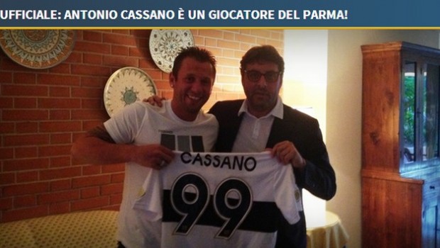 Ufficiale: Antonio Cassano dall&#8217;Inter al Parma