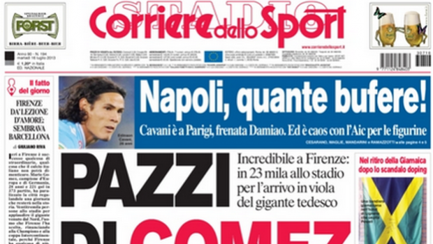 Rassegna stampa 16 luglio 2013: prime pagine di Gazzetta, Corriere e Tuttosport