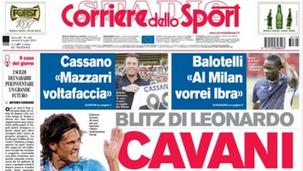 Rassegna stampa 5 luglio 2013: prime pagine di Gazzetta, Corriere e Tuttosport