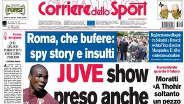 Rassegna stampa 10 luglio 2013: prime pagine di Gazzetta, Corriere e Tuttosport