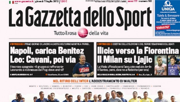 Rassegna stampa 11 luglio 2013: prime pagine di Gazzetta, Corriere e Tuttosport