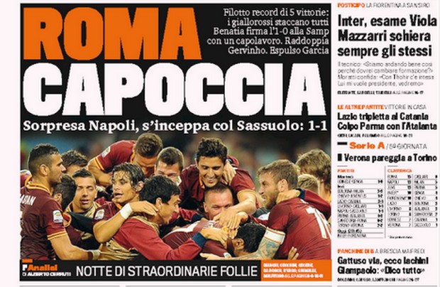 Rassegna stampa 26 settembre 2013: prime pagine di Gazzetta, Corriere e Tuttosport