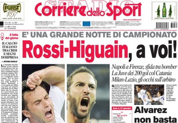 Rassegna stampa 30 ottobre 2013: prime pagine di Gazzetta, Corriere e Tuttosport