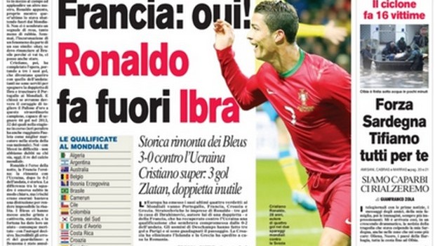 Rassegna stampa 20 novembre 2013: prime pagine di Gazzetta, Corriere e Tuttosport