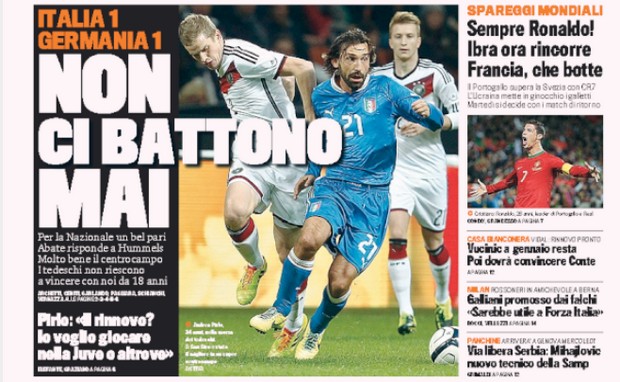 Rassegna stampa 16 novembre 2013: prime pagine di Gazzetta, Corriere e Tuttosport