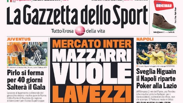 Rassegna stampa 3 dicembre 2013: prime pagine di Gazzetta, Corriere e Tuttosport