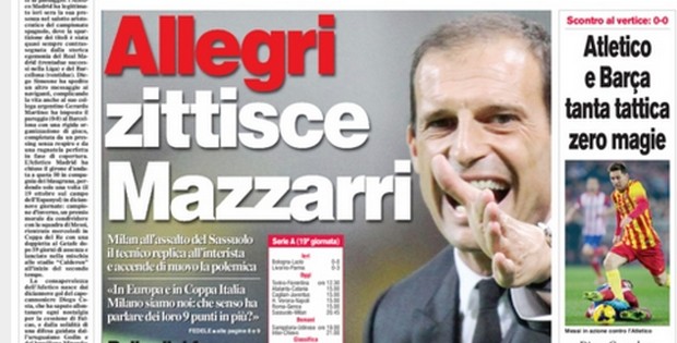 Rassegna stampa 12 gennaio 2014: prime pagine di Gazzetta, Corriere e Tuttosport
