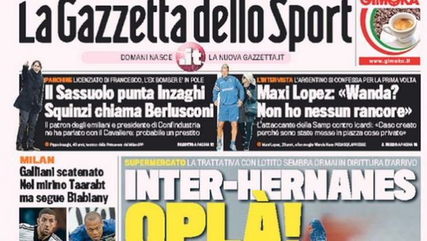 Rassegna stampa 29 gennaio 2014: prime pagine di Gazzetta, Corriere e Tuttosport