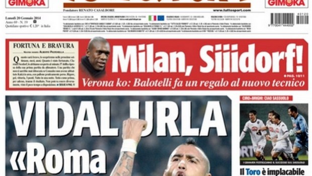 Rassegna stampa 20 gennaio 2014: prime pagine di Gazzetta, Corriere e Tuttosport