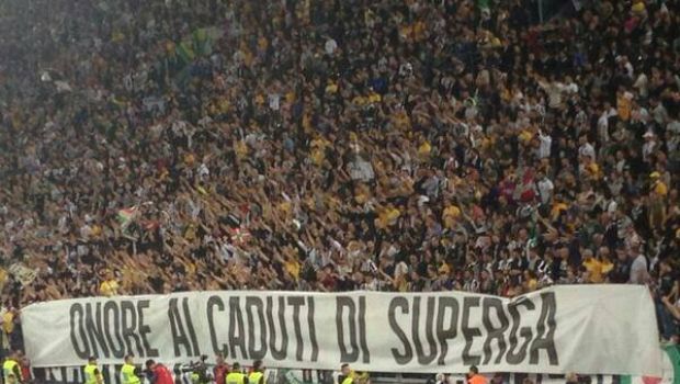 Curva sud Juventus: gruppi ultras divisi sugli striscioni per Superga