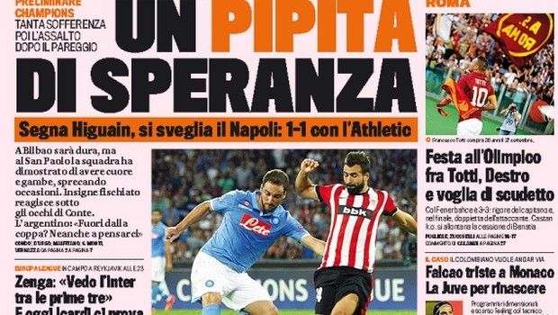 Rassegna stampa 20 agosto 2014: prime pagine Gazzetta, Corriere e Tuttosport