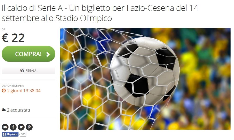 Biglietti di Lazio-Cesena in vendita su Groupon, ma era già successo con l&#8217;Inter