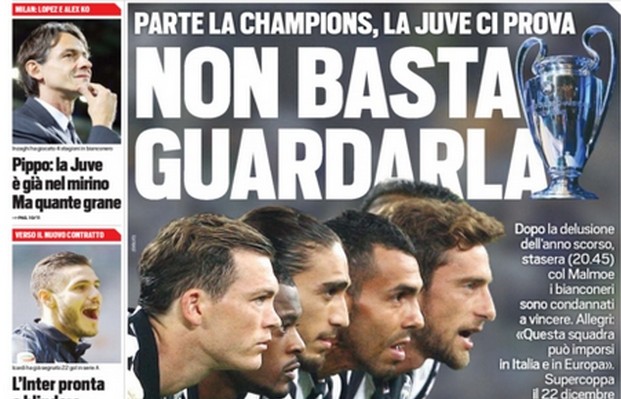 Rassegna stampa 16 settembre 2014: prime pagine Gazzetta, Corriere e Tuttosport