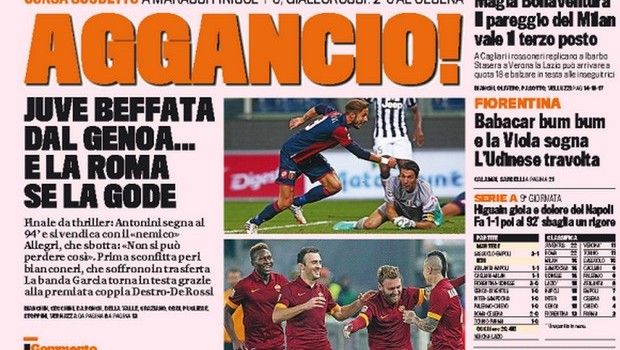 Rassegna stampa 30 ottobre 2014: prime pagine Gazzetta, Corriere e Tuttosport