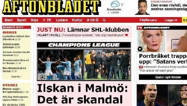 Malmoe-Juventus, i giornali svedesi: &#8220;scandalo&#8221;