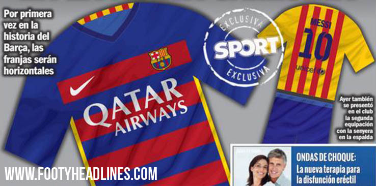 Nuova maglia Barcellona 2015-2016: strisce orizzontali