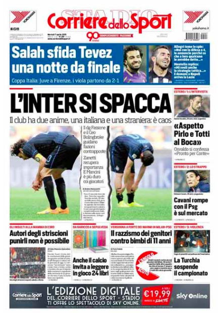 Rassegna stampa 7 aprile 2015: prime pagine Gazzetta, Corriere e Tuttosport