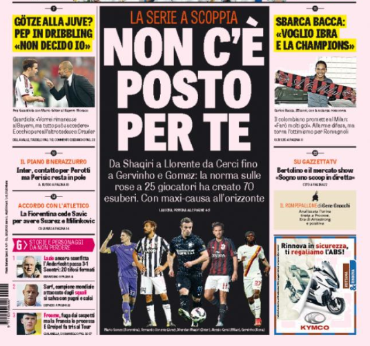 Rassegna stampa 20 luglio 2015: prime pagine Gazzetta, Corriere e Tuttosport