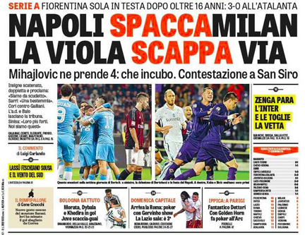 Rassegna stampa 5 ottobre 2015, prime pagine Gazzetta, Corriere e Tuttosport
