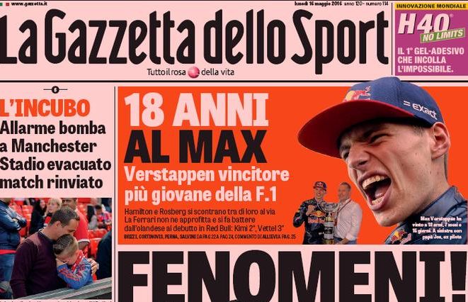 Rassegna stampa 16 maggio 2016: prime pagine Gazzetta, Corriere e Tuttosport