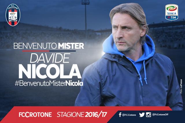 Nicola al Crotone è ufficiale, solo il Milan senza allenatore