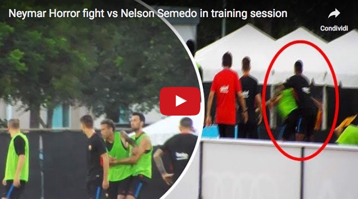 Barcellona, la rissa tra Neymar e Semedo (video)