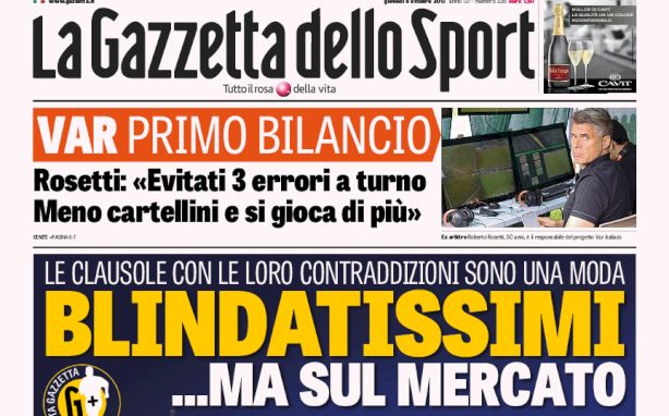 Rassegna stampa: prime pagine Gazzetta, Corriere e Tuttosport di giovedì 5 ottobre 2017
