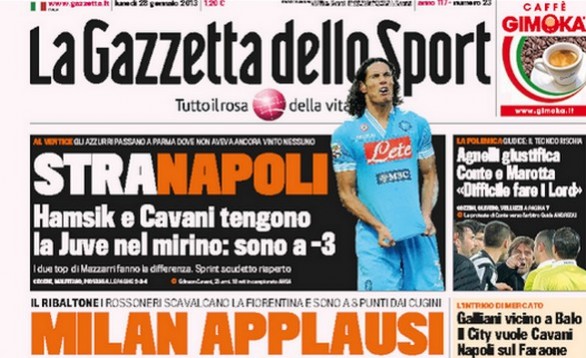 Rassegna stampa 28 gennaio 2013: le prime pagine di Gazzetta, Corriere e Tuttosport