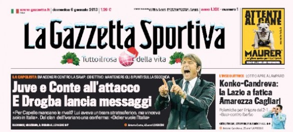 Rassegna stampa 6 gennaio 2013: le prime pagine di Gazzetta, Corriere e Tuttosport