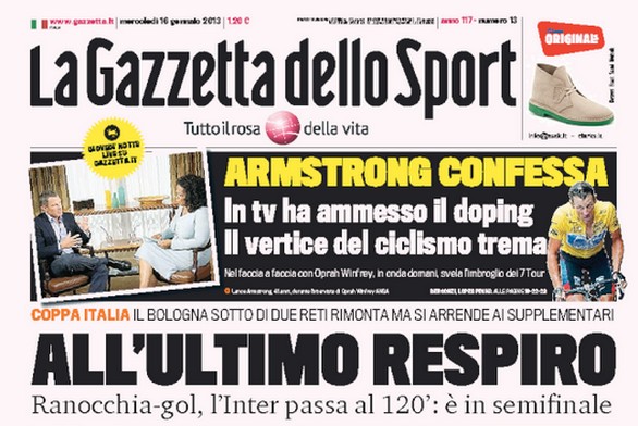 Rassegna stampa 16 gennaio 2013: le prime pagine di Gazzetta, Corriere e Tuttosport
