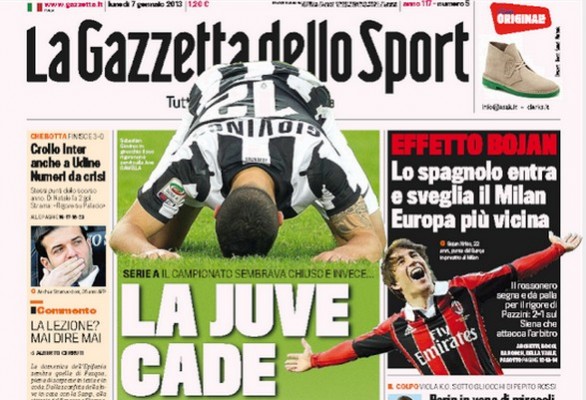 Rassegna stampa 7 gennaio 2013: le prime pagine di Gazzetta, Corriere e Tuttosport