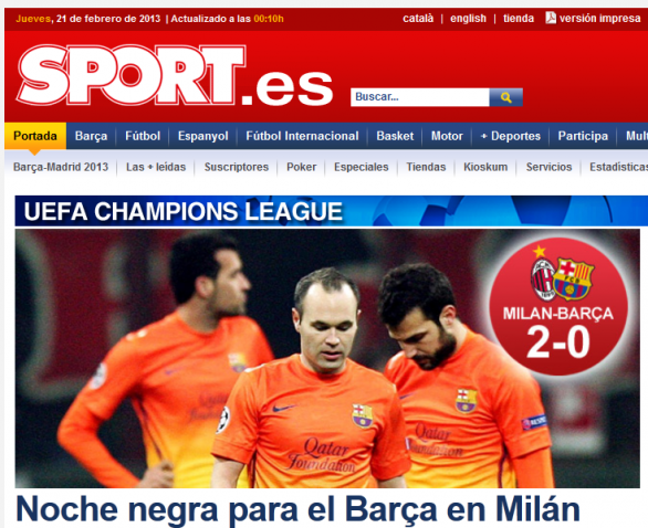 Milan-Barcellona 2-0 | I titoli della stampa spagnola, italiana e straniera | Foto