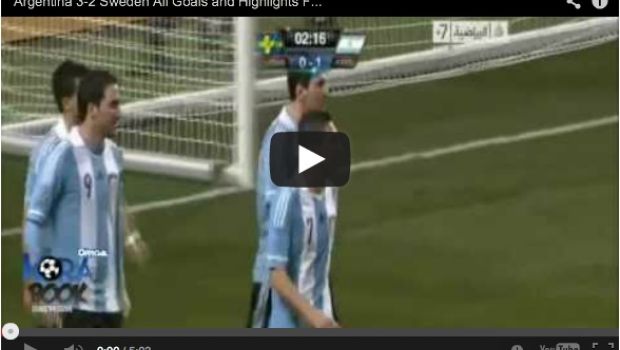 Svezia &#8211; Argentina 2-3 | Highlights Amichevole &#8211; Video Gol (aut. Lustig, Olsson, Aguero, Higuain, Elm)