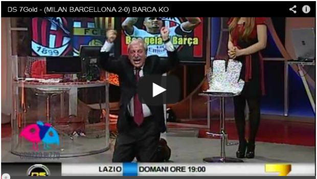 Milan-Barcellona 2-0 | Telecronaca di Crudeli e radiocronaca di Cucchi | Video