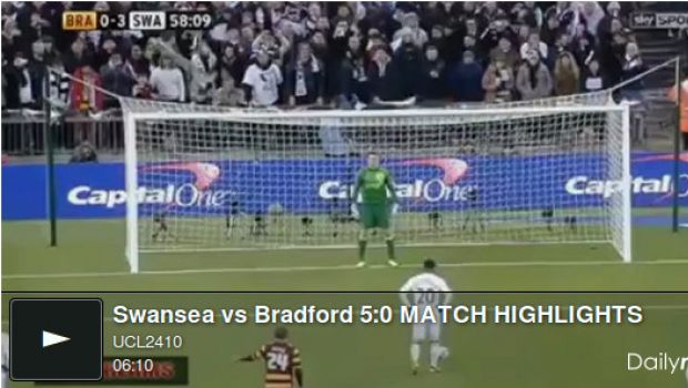 Bradford &#8211; Swansea 0-5 | Highlights Finale Coppa di Lega Inglese &#8211; Video Gol