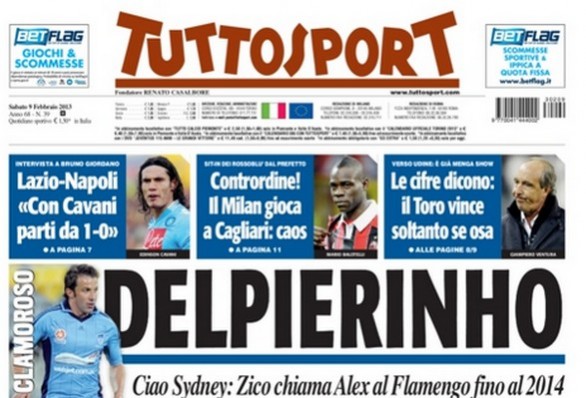 Rassegna stampa 9 febbraio 2013: le prime pagine di Gazzetta, Corriere e Tuttosport