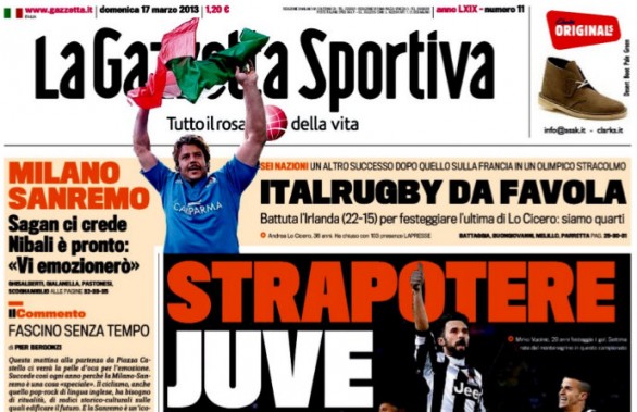 Rassegna stampa 17 marzo 2013: prime pagine di Gazzetta, Corriere e Tuttosport