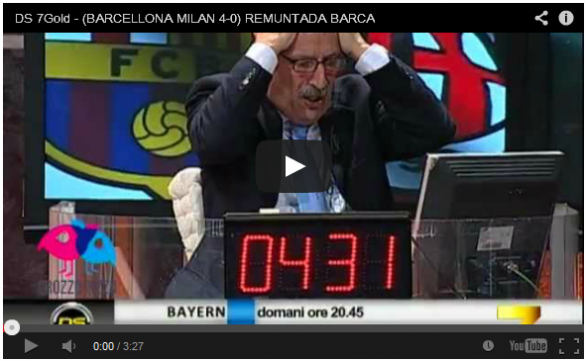 Barcellona-Milan 4-0 | Telecronaca di Crudeli e radiocronaca di Repice | Video
