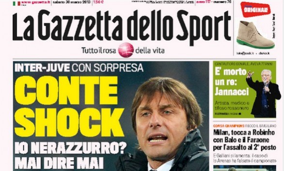 Rassegna stampa 30 marzo 2013: prime pagine di Gazzetta, Corriere e Tuttosport
