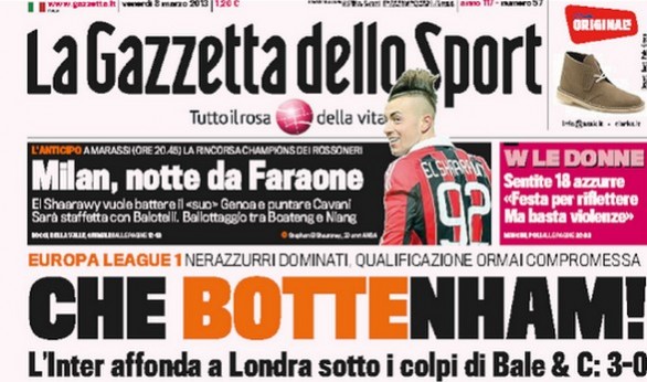 Rassegna stampa 8 marzo 2013: prime pagine di Gazzetta, Corriere e Tuttosport