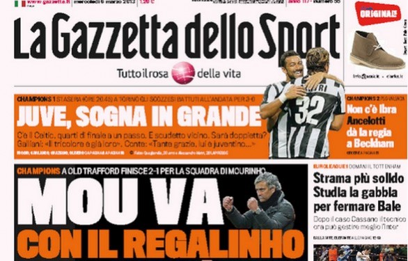 Rassegna stampa 6 marzo 2013: prime pagine di Gazzetta, Corriere e Tuttosport